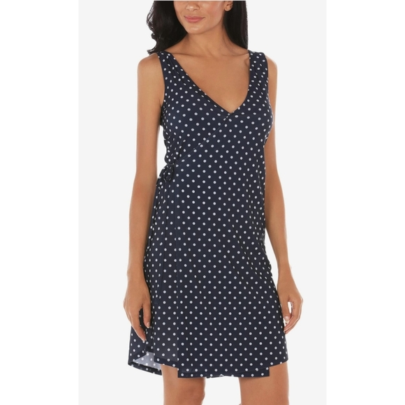 NAUTICA POLKA DOTS BEACH LAP DRESS COVERUP - Picture 2 of 5
